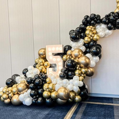 Awenztech Metallic Gold Balloons - 12-Inch Chrome Latex Balloons | 50-Pack for Weddings & Parties