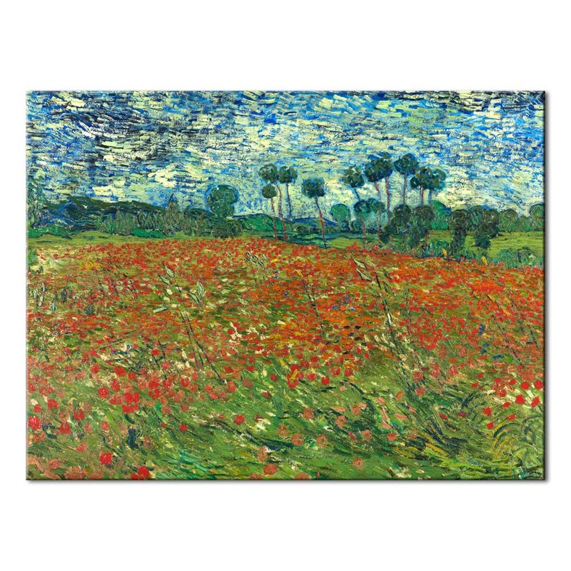 Wieco Art Large Poppy Field June 1890 Canvas Print of Vincent Van Gogh Wall Art Paintings Reproduction Field Pictures Artwork for Wall Decor and Home Decorations