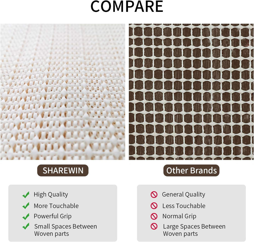Regine Switzerland 8x10 Non-Slip Area Rug Pad - Secure Grip for Hard Surface Floors