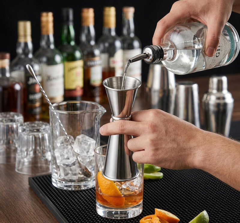 BARsics Bartending Stainless Steel Cocktail 1oz/2oz Measuring Double Jigger (6 Pack)