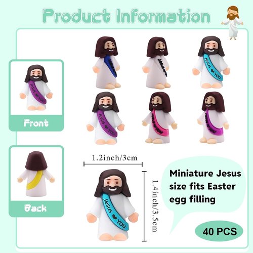 AKFAHOIF Mini Jesus Figurines - 40pcs Nativity Decor for Religious Gifts | Perfect for Christmas