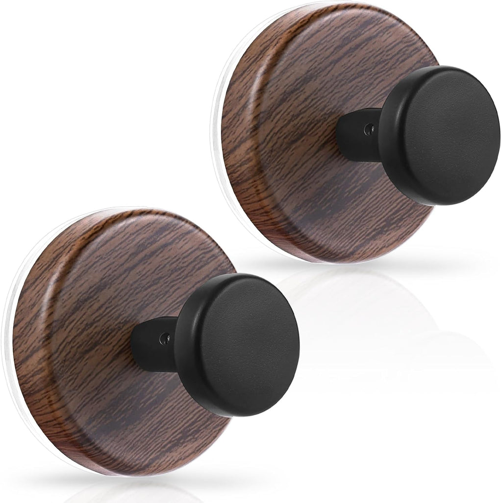 OUTXE Suction Cup Wreath Hanger - Heavy Duty Hook for Front Door & Windows | 2-Pack (Walnut)