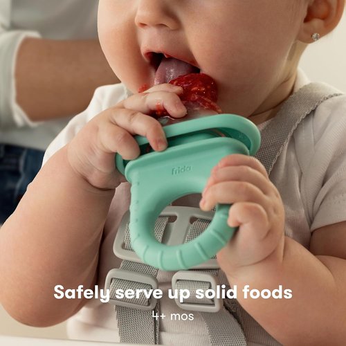 Frida Baby Push Pop Silicone Feeder - Safe Baby Food Feeder for Fresh & Frozen Foods | 3 Count, Teal