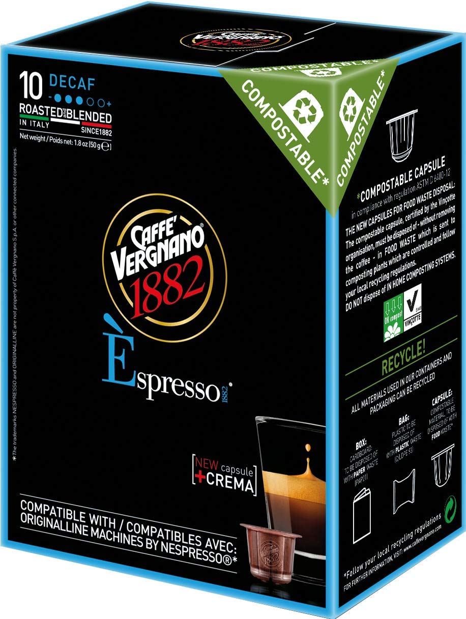 Caffe Vergnano Èspresso Decaf 3 Packs x 10 Capsules