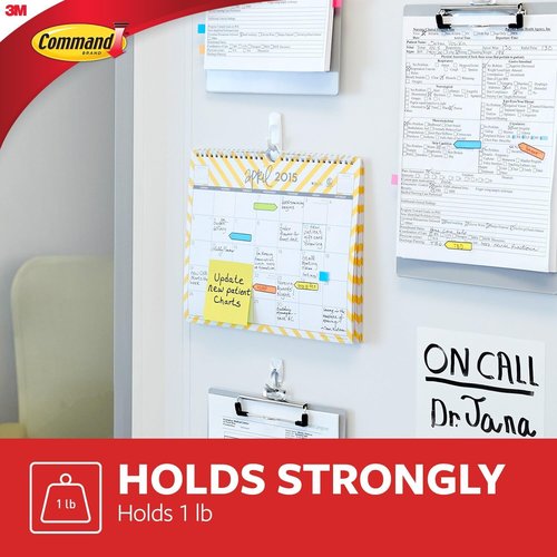 Command Small Utility Hooks - Damage-Free Adhesive Wall Hooks for Easy Organization | 24 Hooks & 28 Strips, Holds Up to 1 lb