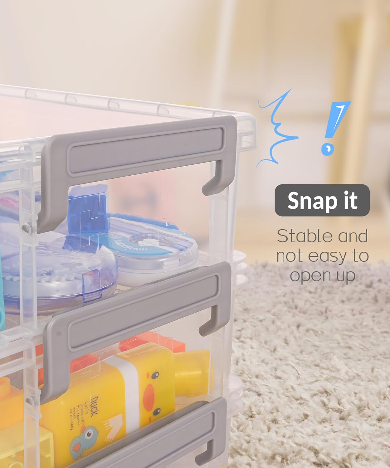 Sooez Extra Large Pencil Box Set - Clear Plastic Organizer for Art & Craft Supplies | 6 Pack