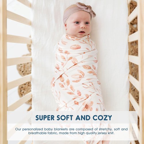 GRSSDER Super Soft Jersey Knit Swaddle Blanket for Baby Girls, Double Layer Reversible Receiving Blanket 34 x 44 Extra Large for Baby Swaddling, Pink Flora
