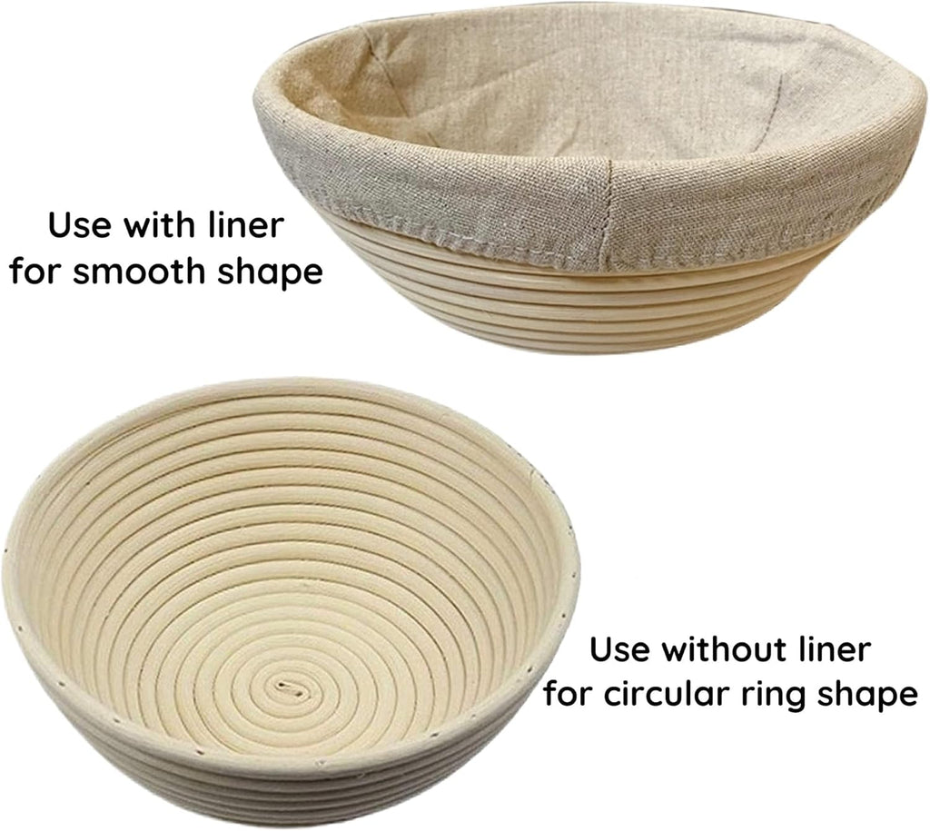 Skiennix 9-Inch Round Bread Banneton Proofing Basket Set - Perfect for Sourdough & Artisanal Baking | 2 Pack
