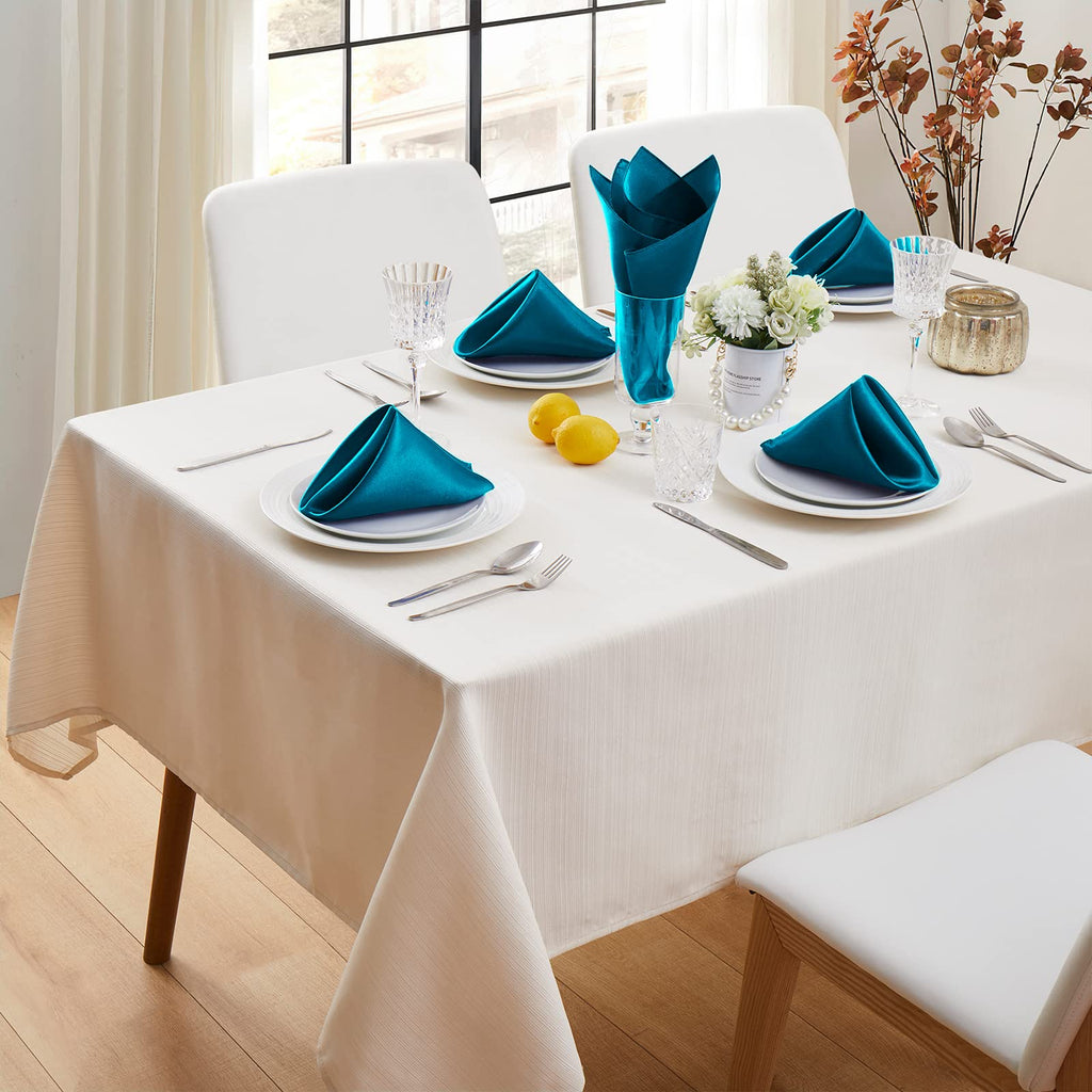 Aormenzy 60 Pack Turquoise Satin Napkins 17 x 17 Silky Napkins, Party Cloth Napkins Square Satin Napkins, Dining Table Napkins Soft Cloth Napkins for Wedding, Banquet, Party Decoration