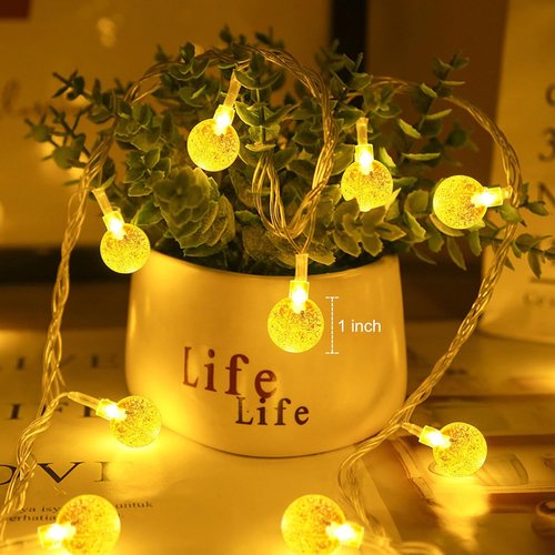 Minetom Globe String Lights - 33 ft 100 LED Crystal Fairy Lights with Remote & 8 Modes | Warm White Decor for Patio, Garden, Party