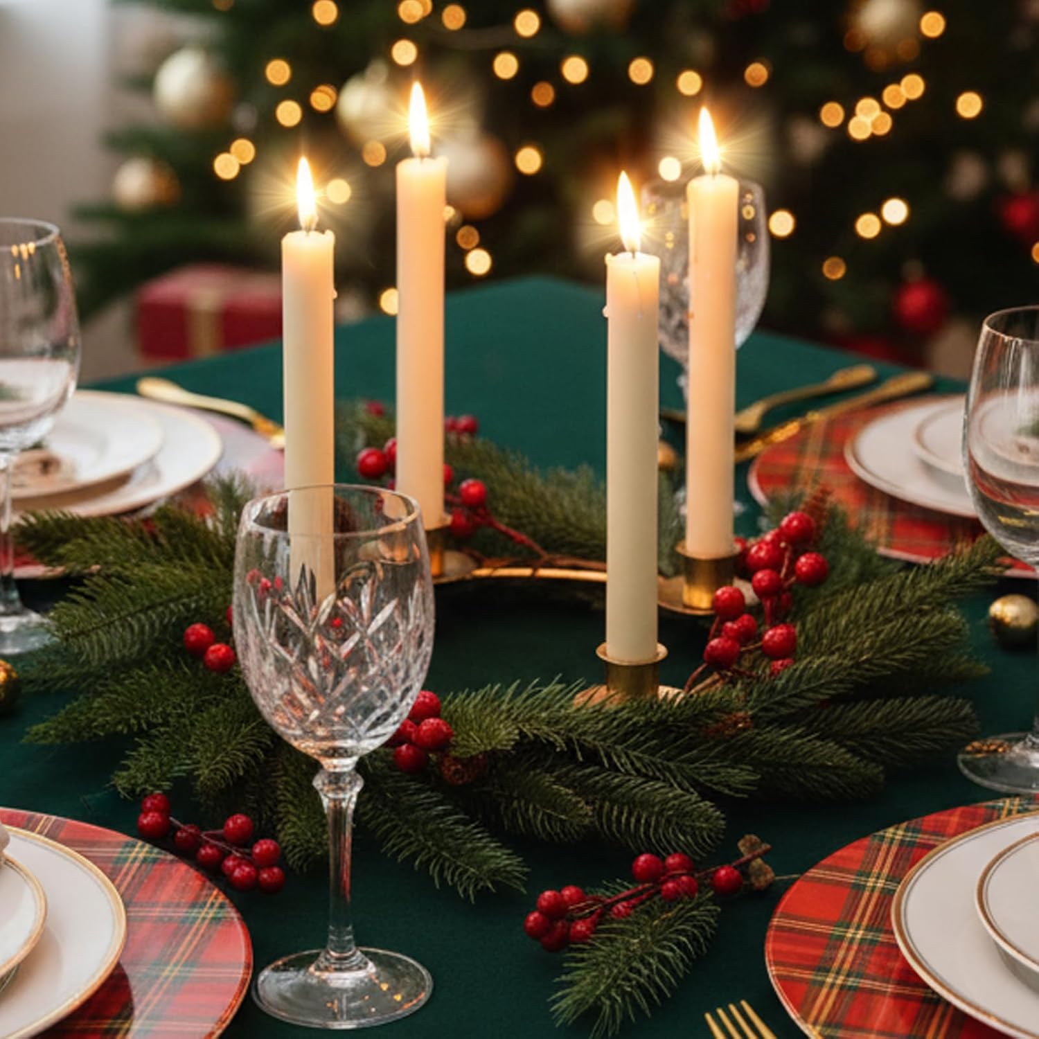 Regine Switzerland Christmas Advent Wreath Ring - Gold Metal Candle Holder Set of 4