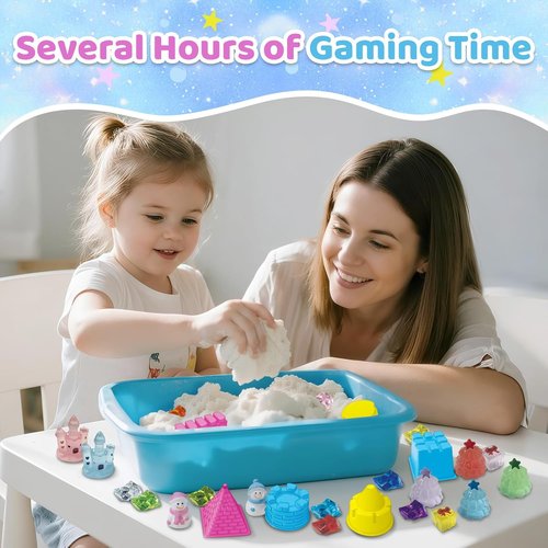 Aocii Kids Sensory Bin Sand Kit - Winter Fairy Tale Theme Play Set for Toddlers | Perfect Christmas Gift for Ages 3-9