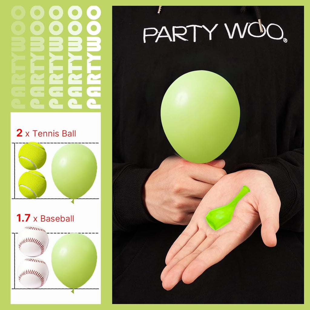 PartyWoo Lime Green Balloons - 100pcs 5-Inch Light Green Latex Helium Balloons for Celebrations