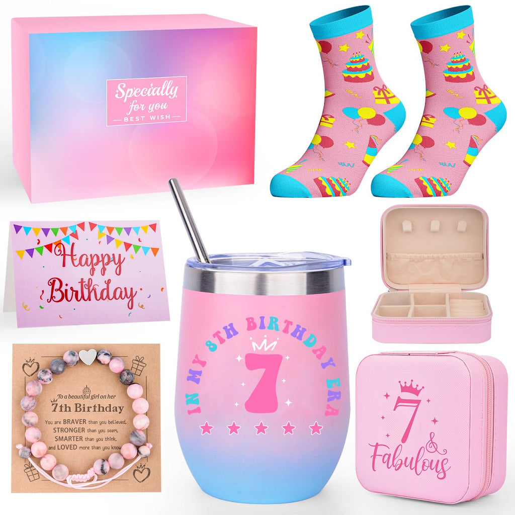 TOUPONS 7 Year Old Girl Birthday Gifts, Best 7th Birthday Gift for Teen Girls, Gifts Ideas for Seven Year Old Girls, Happy 7th Bday Gift Christmas Presents for Daughter Niece Granddaughter