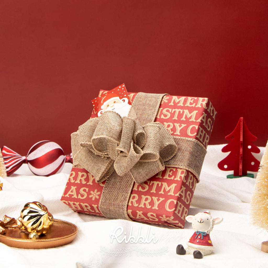 Ribbli Burlap Wired Edge Ribbon - 1.5 Inch x 10 Yards | Natural Solid for Bows, Wreaths & Outdoor Decor