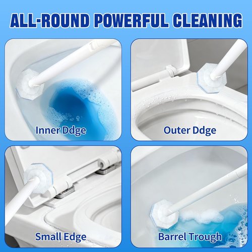 Clorox Disposable Toilet Brush Set - Touchless Cleaning System with 50 Refills | Wall Mounted Kit