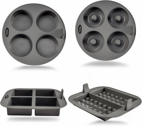 EM Silicone Air Fryer Liners Set - 4-Pc Reusable Baking Molds for Cake, Donut, Waffle & Brownie | Fits 3-5 Qt Air Fryers