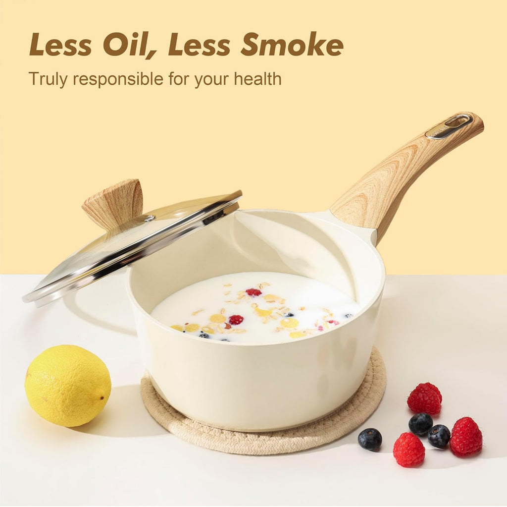 SENSARTE 14-Piece Ceramic Cookware Set - Non-Stick Induction Pots & Pans | Healthy, Non-Toxic Cooking