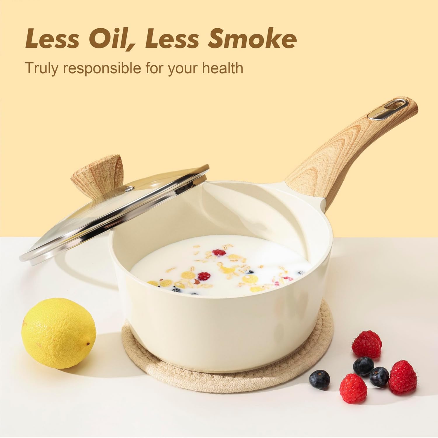 SENSARTE 14-Piece Ceramic Cookware Set - Non-Stick Induction Pots & Pans | Healthy, Non-Toxic Cooking