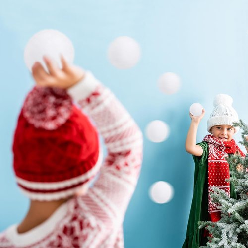 Luces 80 PCS Snow Balls - Soft White Fake Snowballs for Indoor/Outdoor Winter Fun & Christmas Decor
