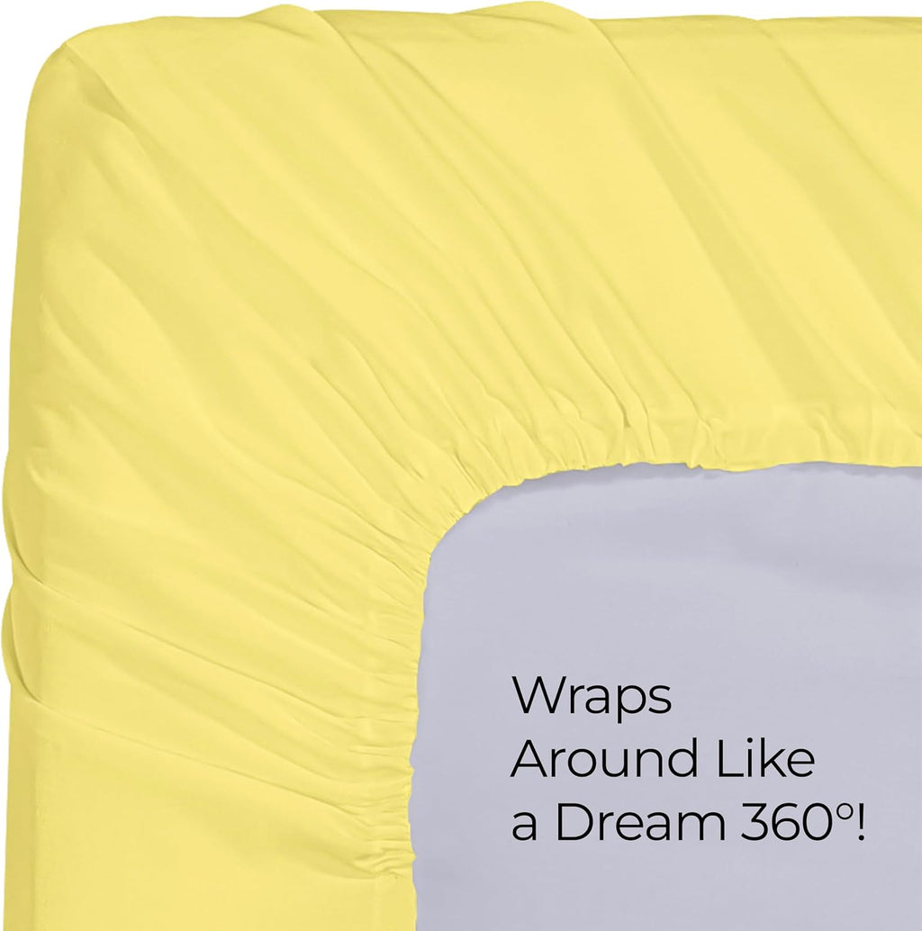 Utopia Bedding Queen Fitted Sheet - Soft Microfiber - Deep Pocket - Fade Resistant | Easy Care (Yellow)