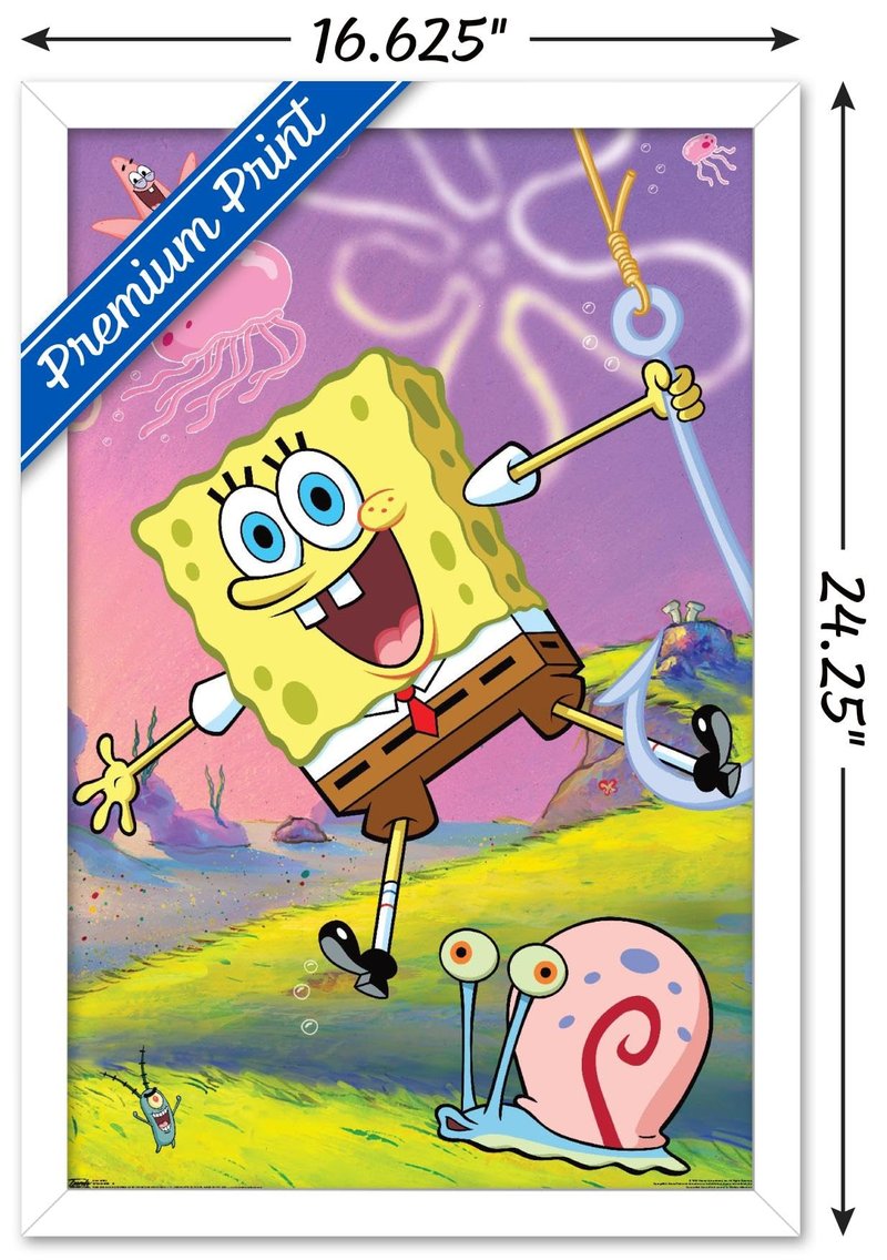 Trends International Nickelodeon Spongebob - 10 Wall Poster, 14.725" x 22.375", White Framed Version