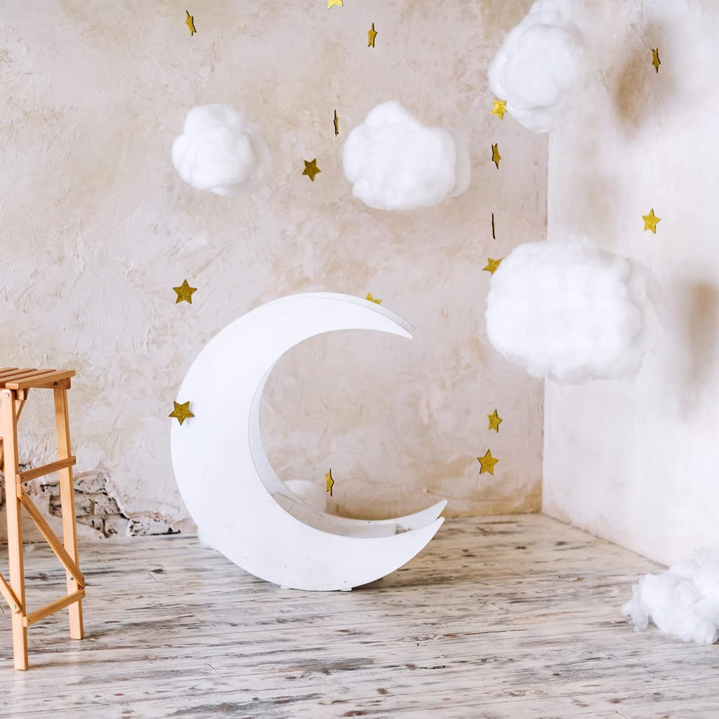 Tatuo 6 Pcs Artificial Hanging Clouds - 3D Imitation Cotton Room Decor for Halloween & Weddings