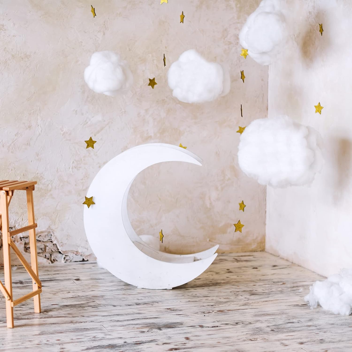 Tatuo 6 Pcs Artificial Hanging Clouds - 3D Imitation Cotton Room Decor for Halloween & Weddings
