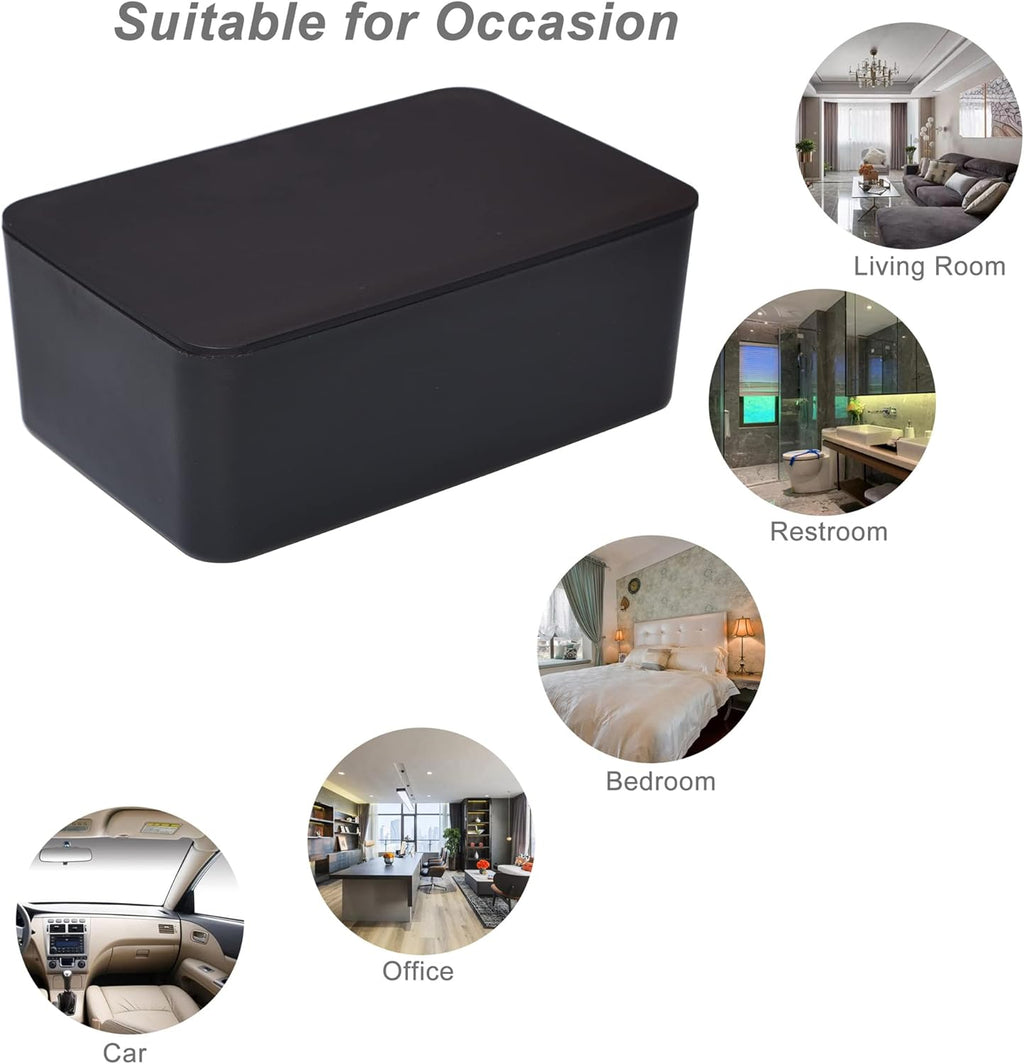 Skiennix Diaper Wipes Dispenser - Stylish Tissue Storage Box with Lid for Home & Car (Black)