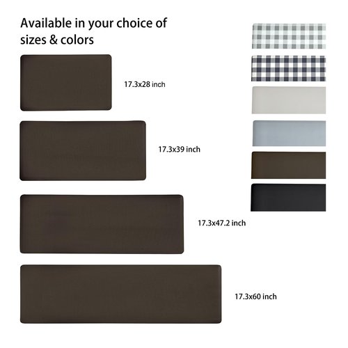 OnesCosy Anti Fatigue Kitchen Rugs Kitchen Mats for Floor,Cushioned Non-Slip Waterproof Ergonomic Comfort Rug Standing Mat for Kitchen,Doing Dishes,Floor,Home,Office,Sink,Laundry,Brown,17.3"x60"