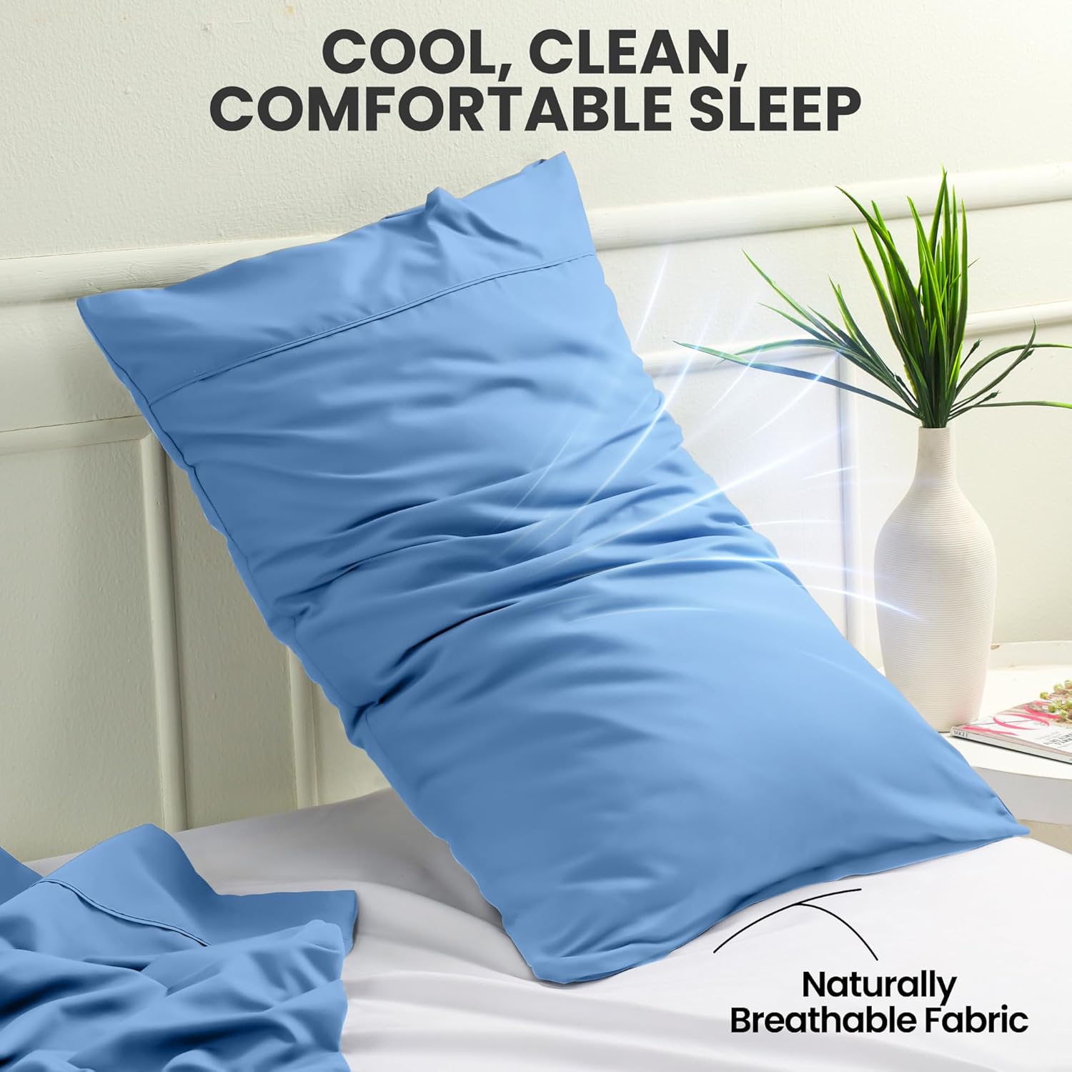 Utopia Bedding Pillow Cases - Soft Brushed Microfiber 2-Pack | Oeko-TEX Certified, 20x26 Inches (Dutch Blue)