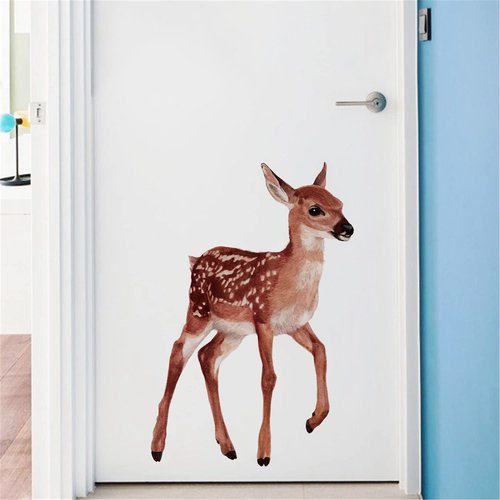 ROFARSO Lifelike Cute Lovely Deer Doe Animal Wall Stickers Removable Wall Decals Peel and Stick Wall Art Decorations Home Decor for Kid Nursery Baby Bedroom Living Room Playing Room Murals…