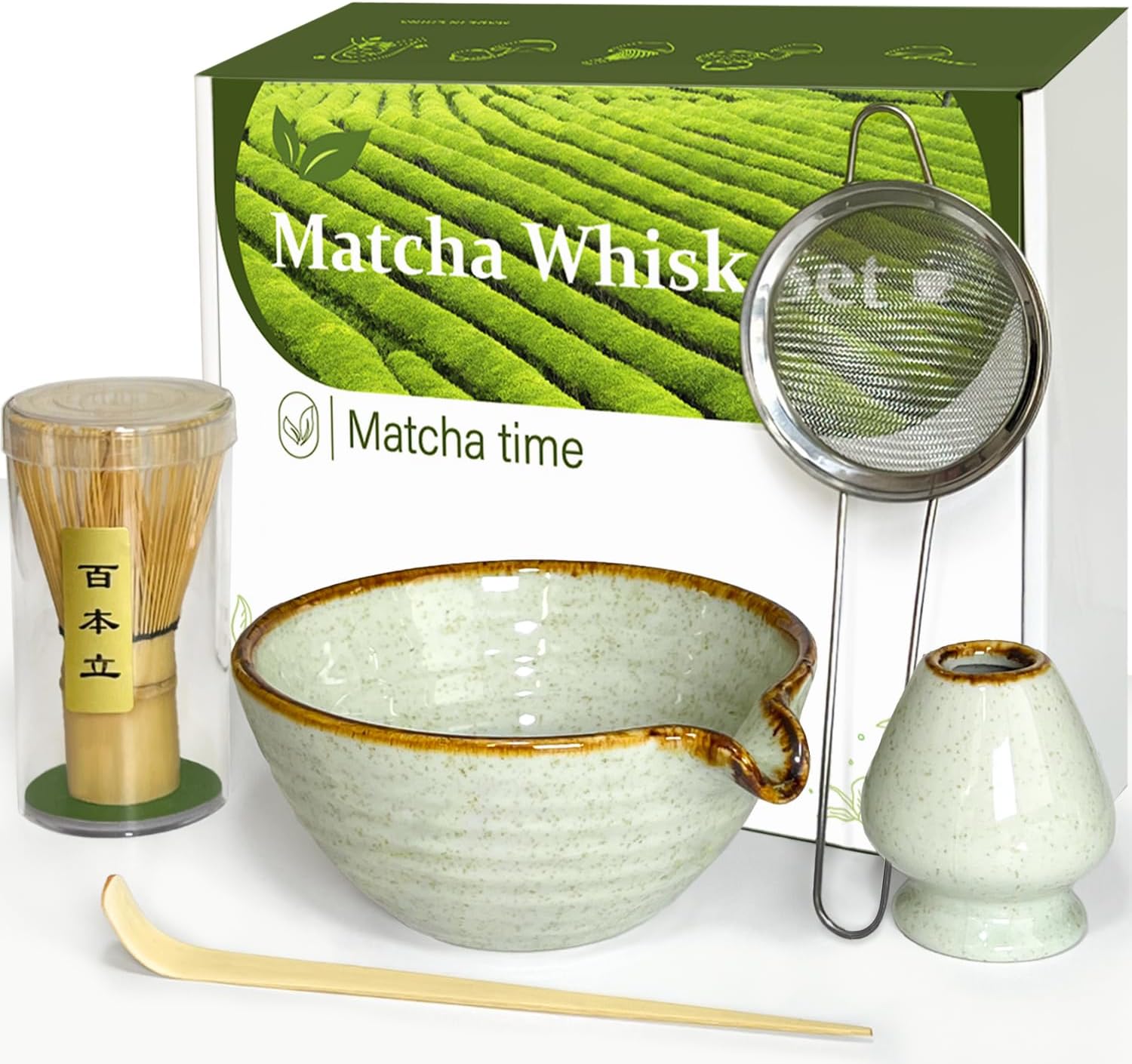 Vaiheng Matcha Whisk Set - Bamboo Whisks, Bowl & Holder | Perfect Gift for Tea Lovers & Home Decor