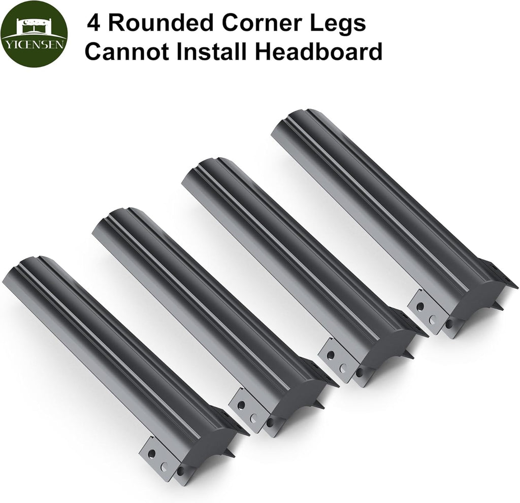 Yicensen Queen Bed Frame - 22 Inch High Heavy Duty Metal Platform | Rounded Corners, Easy Assembly, Noise-Free, Black