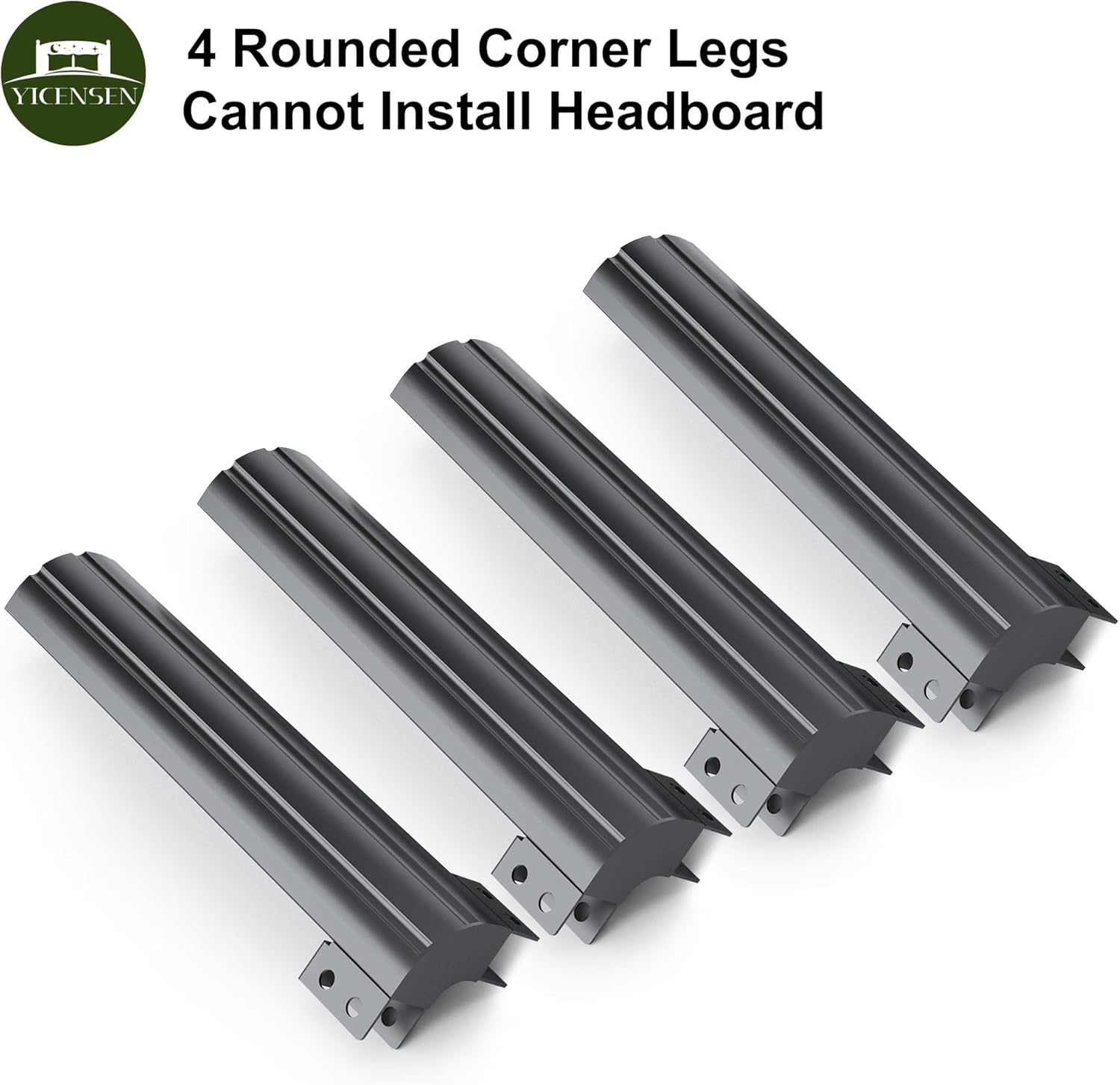 Yicensen Queen Bed Frame - 22 Inch High Heavy Duty Metal Platform | Rounded Corners, Easy Assembly, Noise-Free, Black