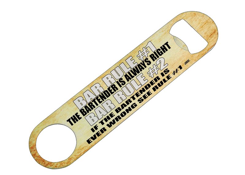 Rogue River Tactical Funny Bartender Rules Bottle Opener Heavy Duty Gift For Men Friend Bar Beer Drinking Joke