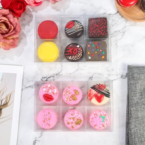 50Pcs Single Boxes for Chocolate, Macaron & Brownie Treats - Perfect for Weddings & Parties