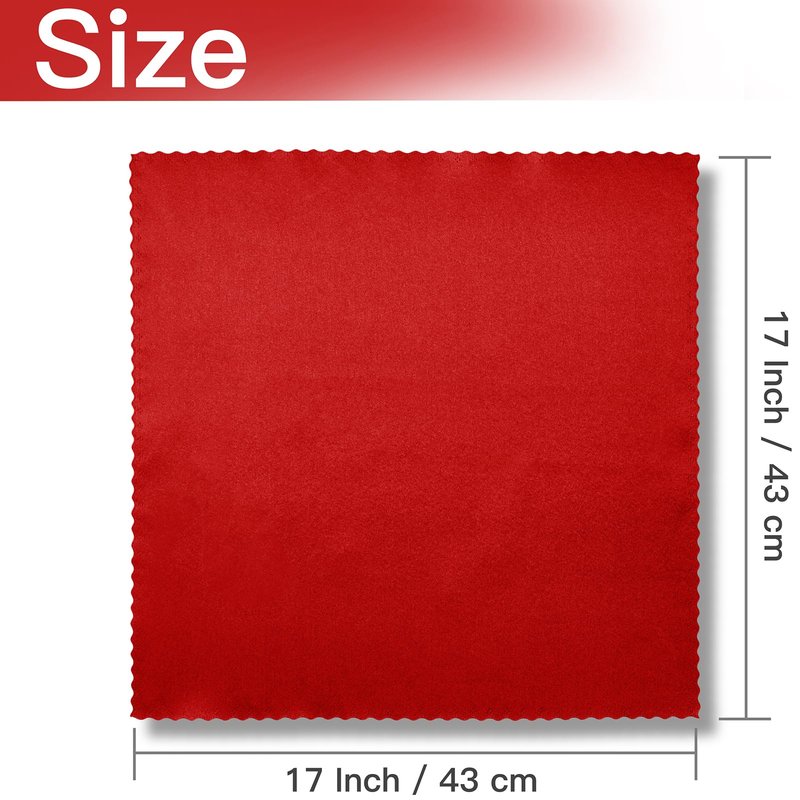 VACVELT 24 Pack Red Satin Napkins, 17x17 Inch Scalloped Elegant Dinner Napkins for Wedding, Restaurant, Banquet, Graduation Party
