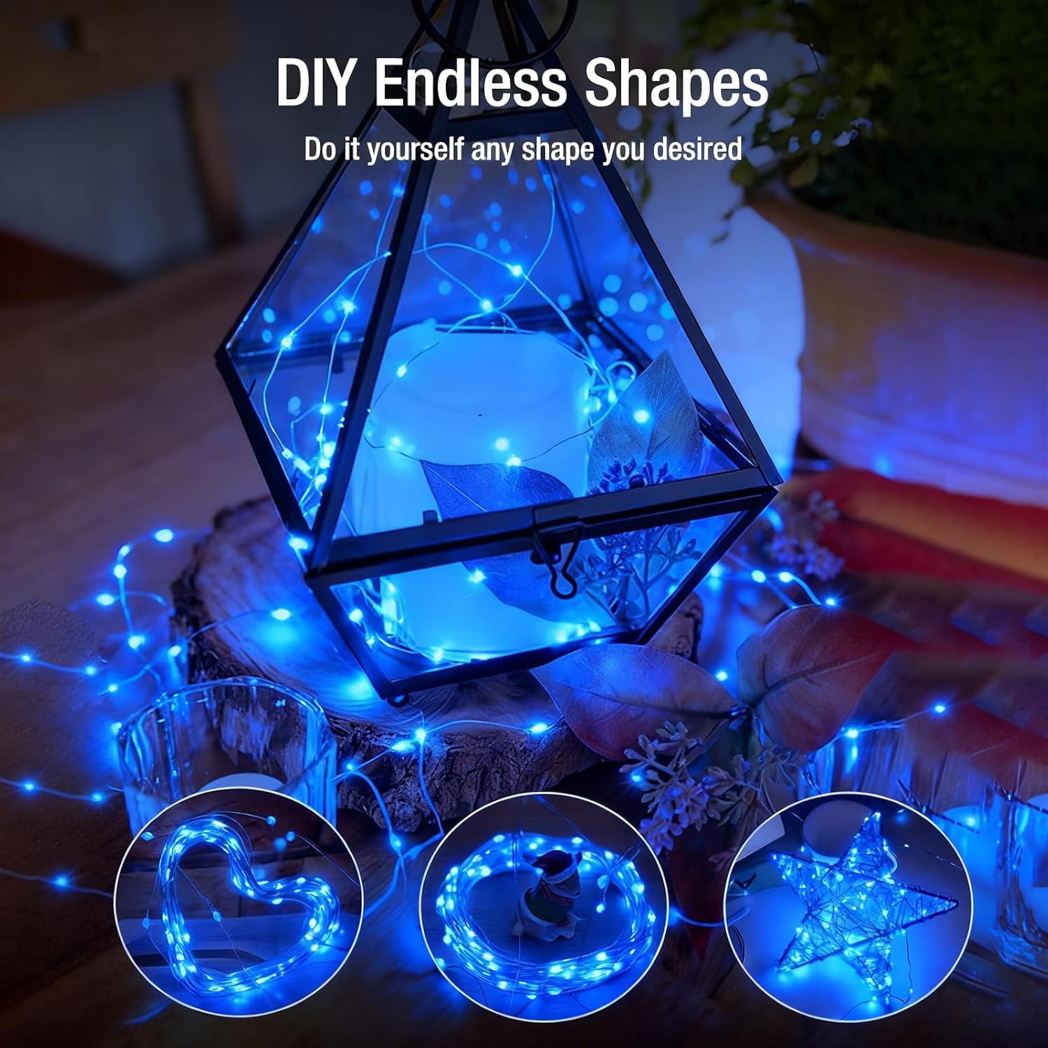 Skiennix 12 Pack Fairy Lights - 7ft Battery Operated 20 LED Twinkle Lights | Waterproof Mini String Lights for DIY Party & Wedding Decor - Blue