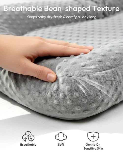 Baby Lounger Pillow - 2-in-1 Infant Lounger for Newborns 0-48 Months | Portable Tummy Time Mat, Soft & Breathable