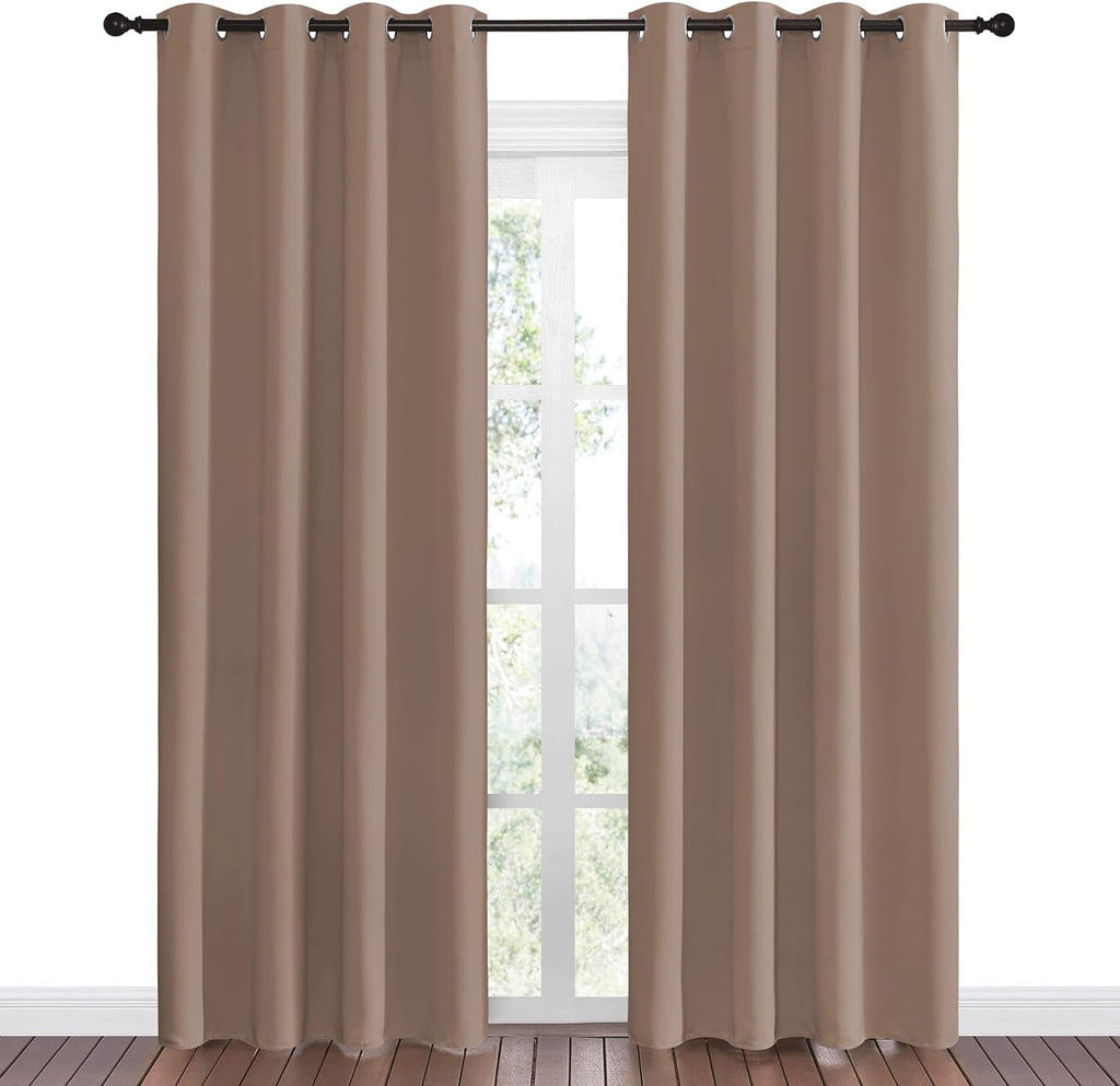 NICETOWN Blackout Curtains - Thermal Insulated Grommet Drapes for Bedroom | Set of 2 Panels, 55x86 Inch, Cappuccino
