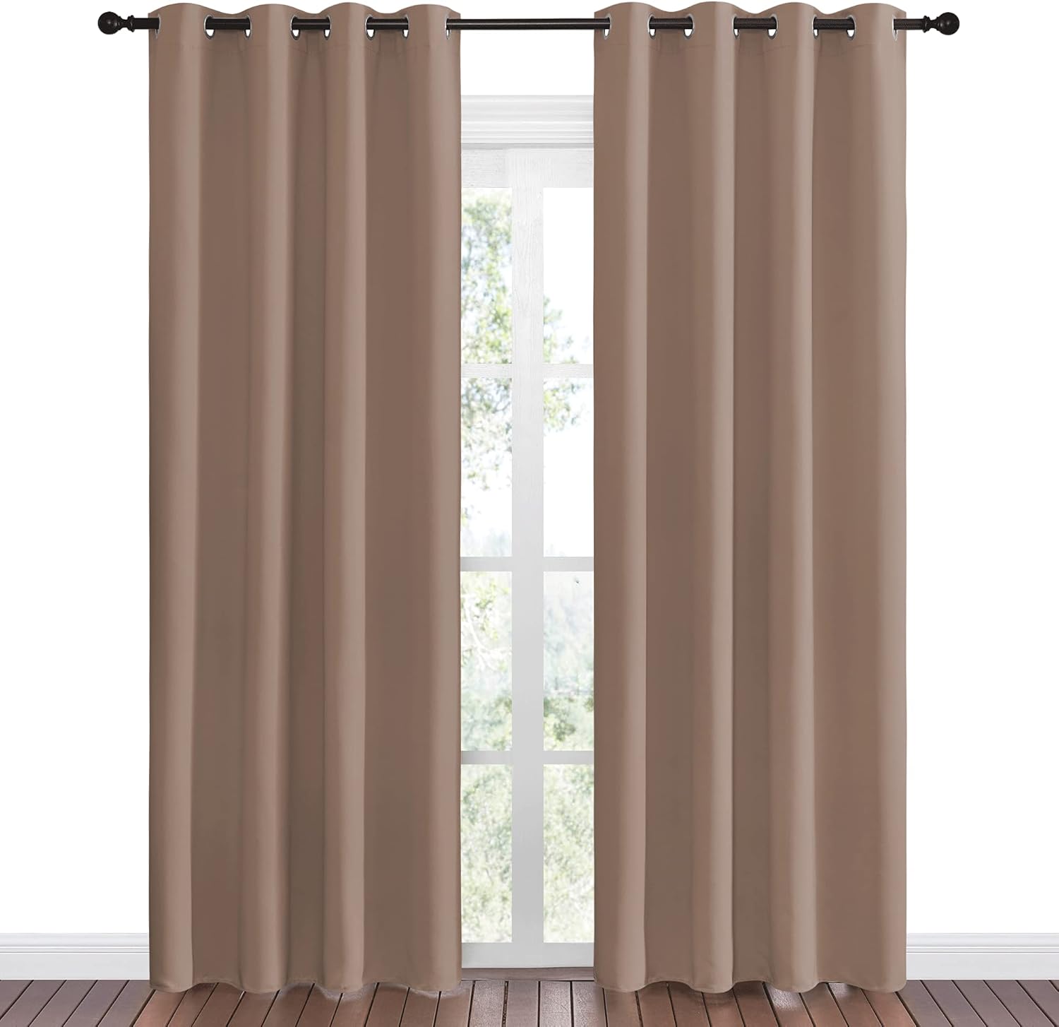 NICETOWN Blackout Curtains - Thermal Insulated Grommet Drapes for Bedroom | Set of 2 Panels, 55x86 Inch, Cappuccino