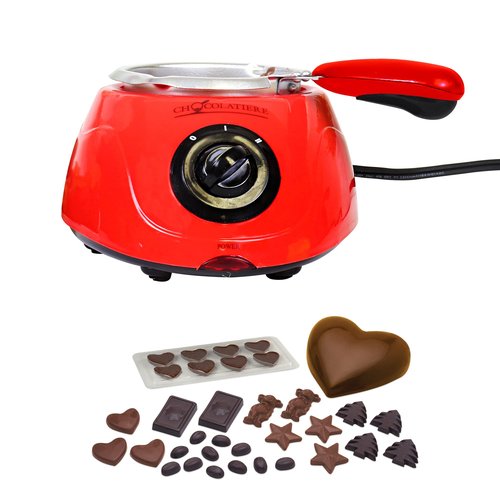 Total Chef Single Pot Chocolate Melter - Electric Candy Melting Hot Fondue Pot With 32+ Accessories, Serving 1 cup Dark or White Melted Chocolate For Dipping Party Desserts, 8.8 Oz (250 g) Capacity