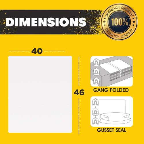 Aluf Plastics 40-45 Gallon 1.2 MIL (equivalent) Thick Clear Heavy Duty Trash Bags - 40" x 46" - Pack of 100 - For Recycling, Kitchen, Contractor, & Outdoor