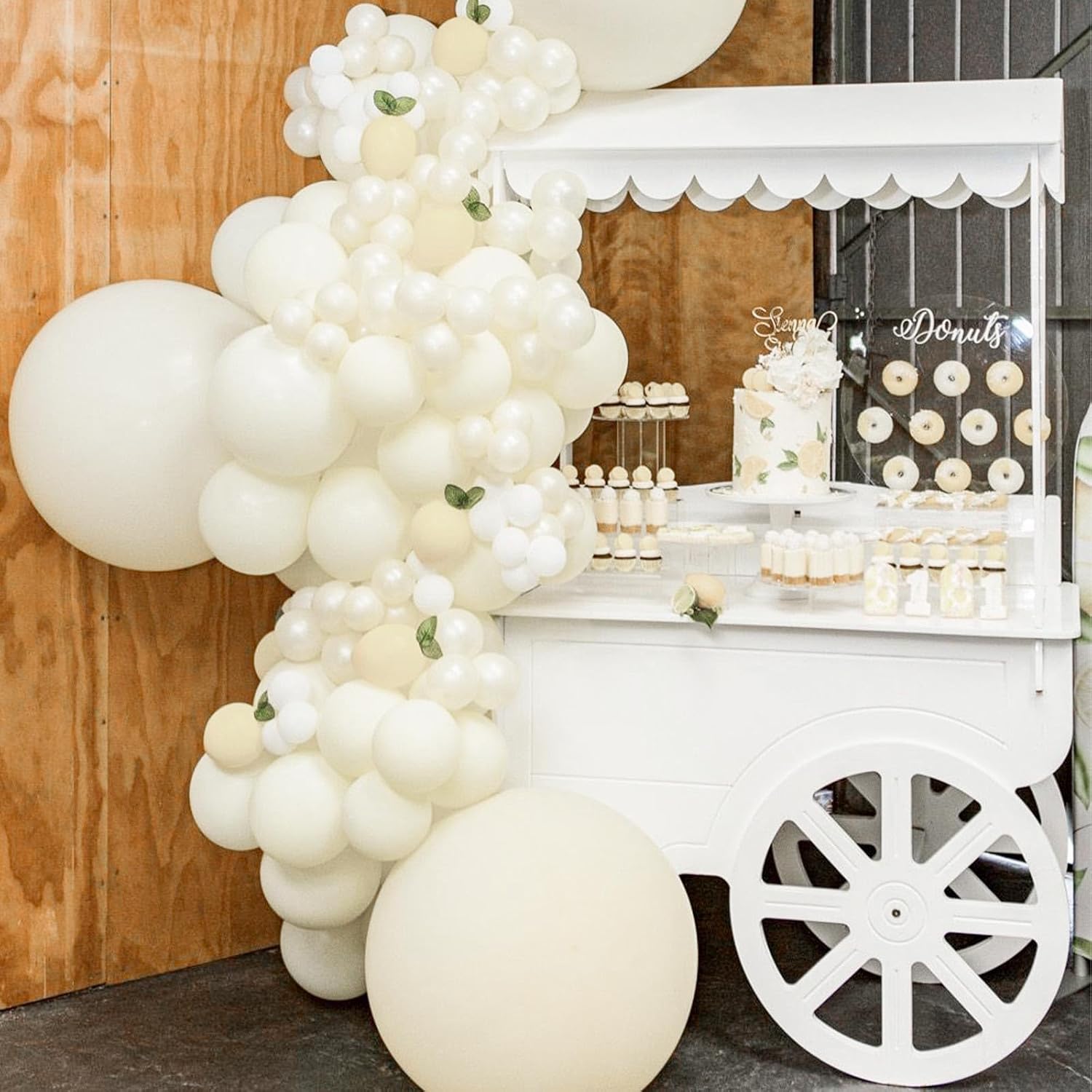 PartyWoo Beige Balloon Arch Kit - 120pcs in 5-18 Inch Sizes for Weddings, Graduations & Baby Showers