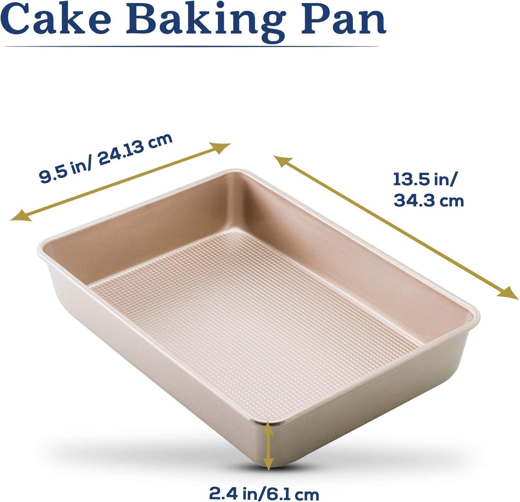Ultra Cuisine 9x13 Inch Non-Stick Cake Baking Pan - Easy Clean & Even Baking - Food Safe Coating
