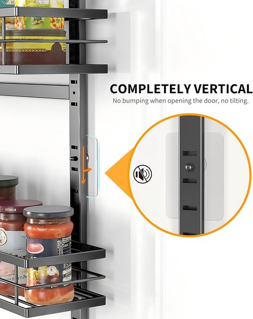 Moforoco 9-Tier Over The Door Pantry Organizer - Black Hanging Basket Spice Rack for Home & Kitchen