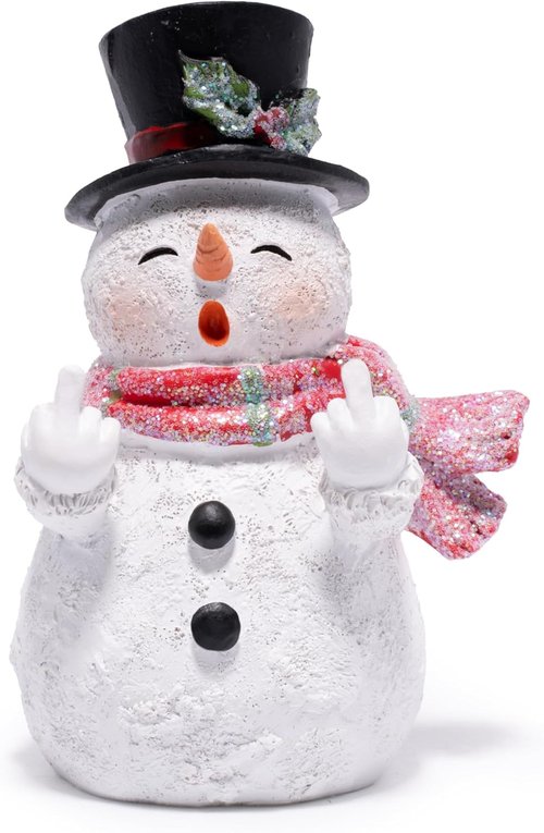 Hodao Snowman Figurine - Unique Indoor Holiday Decoration | Festive Ornament for Home & Office