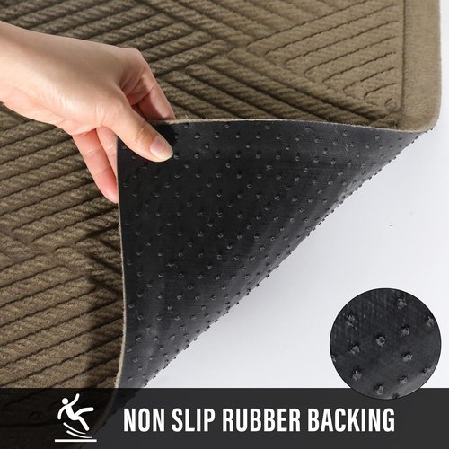 HIYARD Sturdy Front Door Mat - Absorbent, Non-Slip, Stain Resistant | 30" x 17", Beige