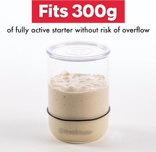 Brod & Taylor Sourdough Starter Jar - 32oz Durable Glass, Dishwasher Safe with Measurement Markings & Pressure Relief Lid
